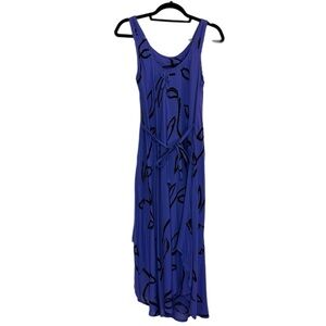 Purple sleeveless maxi dress w/ uneven hem